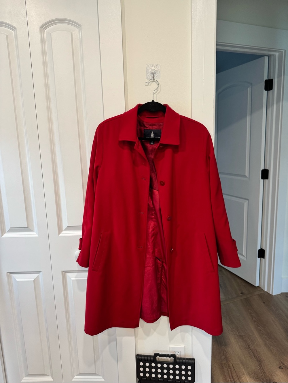 London Fog Red Single-Breasted Trench Coat